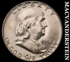 1951 Franklin Half Dollar- Choice Gem Brilliant Uncirculated Luster #J1063