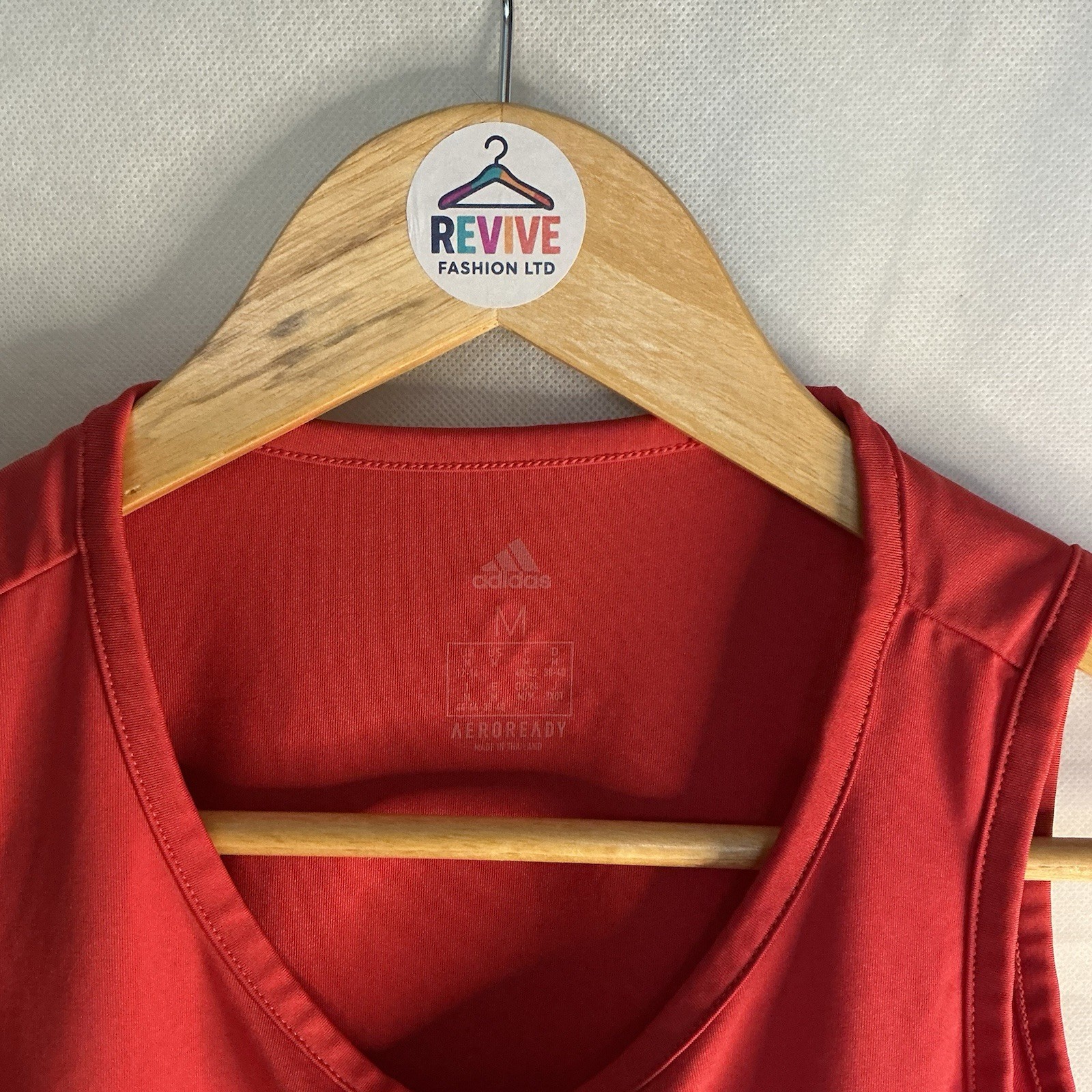 Adidas Sleeveless Vest Top Unisex Gym Top Red Size Medium image 4