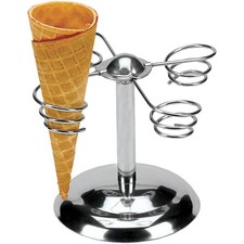 SCHNEIDER ICE CREAM CONE HOLDER, CAROUSEL, HOLDS 4 CONES STAINLESS STEEL 41472