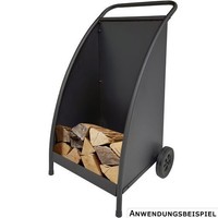 Kaminholzwagen Metall Mit RäDern Brennholzregal Holzaufbewahrung Kaminholzregal