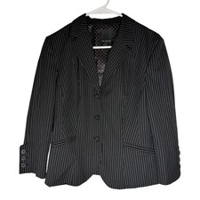 The Limited Black Pinstripe Blazer Y2K Mob Wife Suit Jacket Size 8