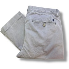 Polo Ralph Lauren Chino Pants Mens 32x30 Gray Slim Straight Stretch Cotton Logo