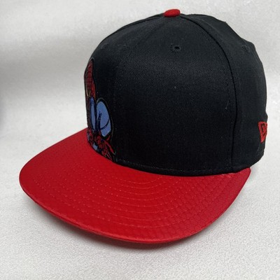 New Era Spider-Man 59FIFTY Fitted Flat Brim Black Red Size 7 Hat