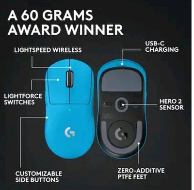 Logitech Limited Edition Pro X Superlight 2 Cyan Superlight Gaming
