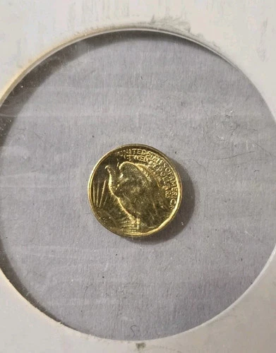 Yellow Gold ST. GAUDENS .61 Gram's $20 MINIATURE COIN ULTRA RARE EAGLE REPUBLICA