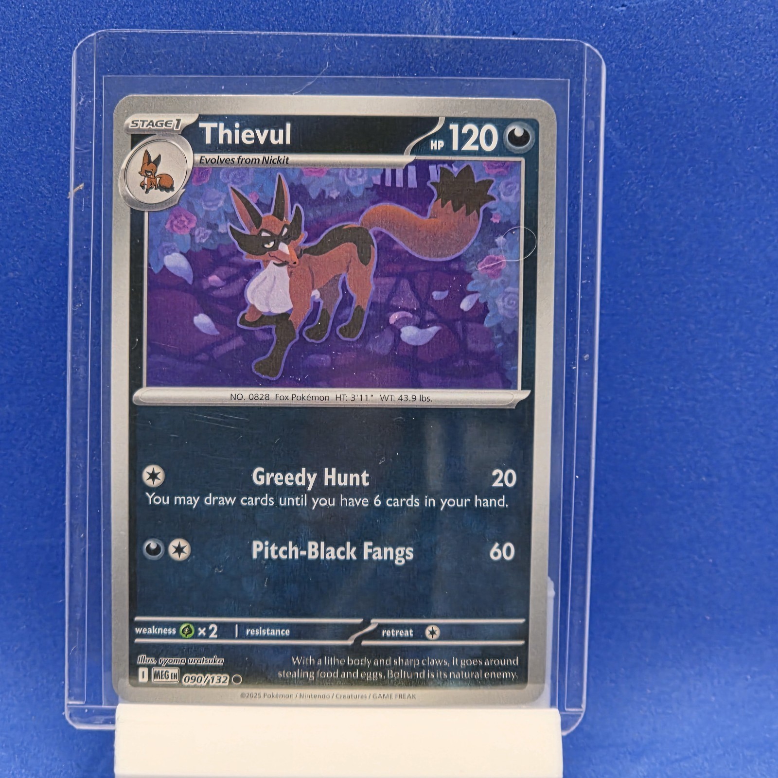 Thievul 090/132 Reverse Holo Near Mint ME01: Mega Evolution Pokemon Shipnow