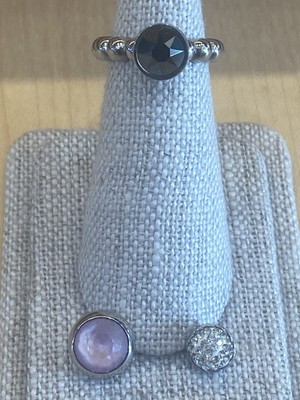 Authentic Qudo Ring Size 6 with 3 Interchangeable Toppers Brand New Retail $170