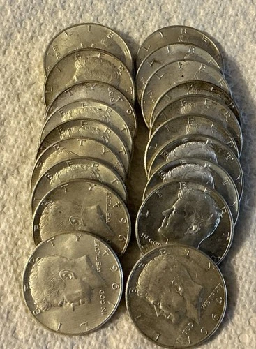 20 Coin Roll of 1964 Kennedy 90% silver half dollars ($10 face value)