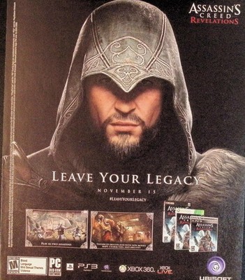 Ubisoft Assassin's Creed Revelations Original Print Ad 2011 PS3 Xbox