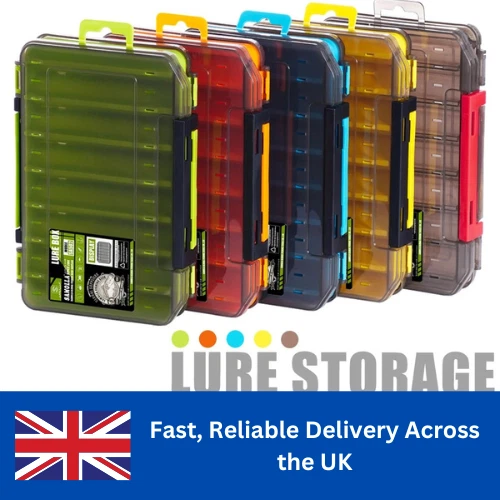 ZSFBIAO Double Sided Fishing Tackle Box 12/14 Compartments Bait Lure Hook Storage Box Fishing Accessories Plastic Storage Case Fishing Box Organizer (Color : A