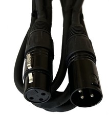 3-100Ft Black XLR 3Pin Shielded Male to Female Microphone Balanced Audio Cable