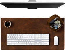 Real Leather Desk Mat Set 32X16 Large Desk Cover Desk Blotter Protector Comput