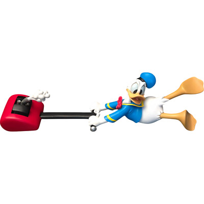 Extremely Rare! Donald Duck mowing the lawn statue. Heissner AG. Walt Disney.