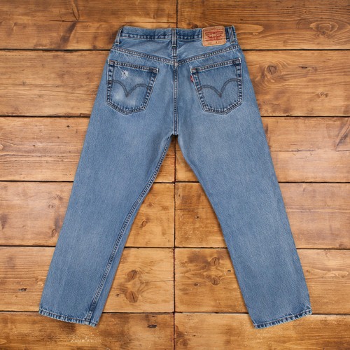 Vintage Levis 505 Jeans 33 x 29 Stonewash Straight Blue Red Tab Denim - Picture 2 of 9