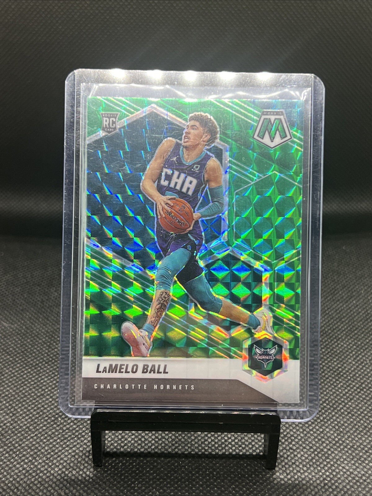 2020-21 Panini Mosaic Lamelo Ball #202 RC Rookie Green Reactive Prizm RARE SSP