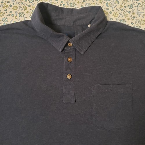 Prana Poloshirt Herren Erwachsene Größe Large L anthrazit grau Kurzarm Tasche - Bild 6 von 17