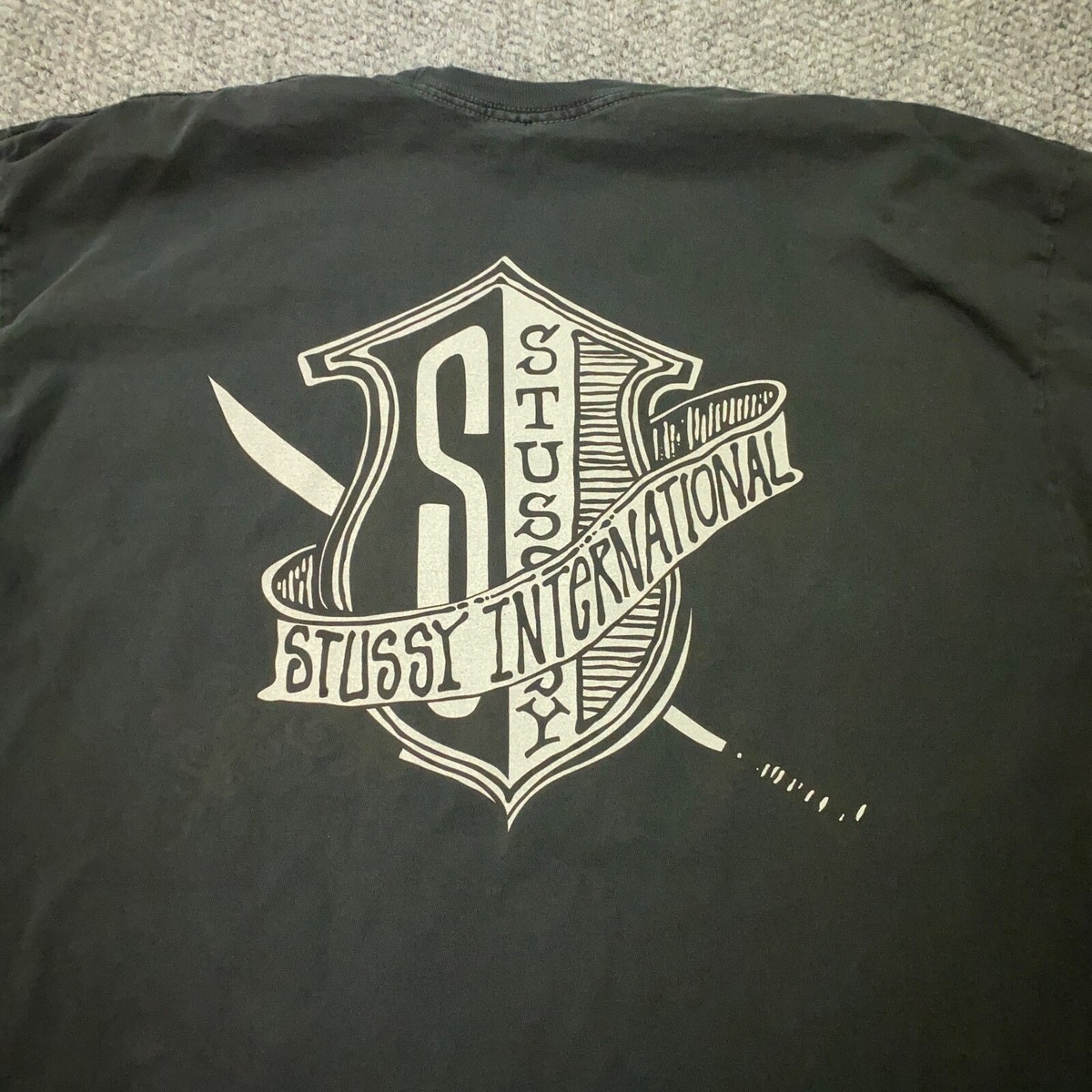 White Stussy Coat Of Arms Tee Stussy Coat Of Arms Tee Shirt XL 