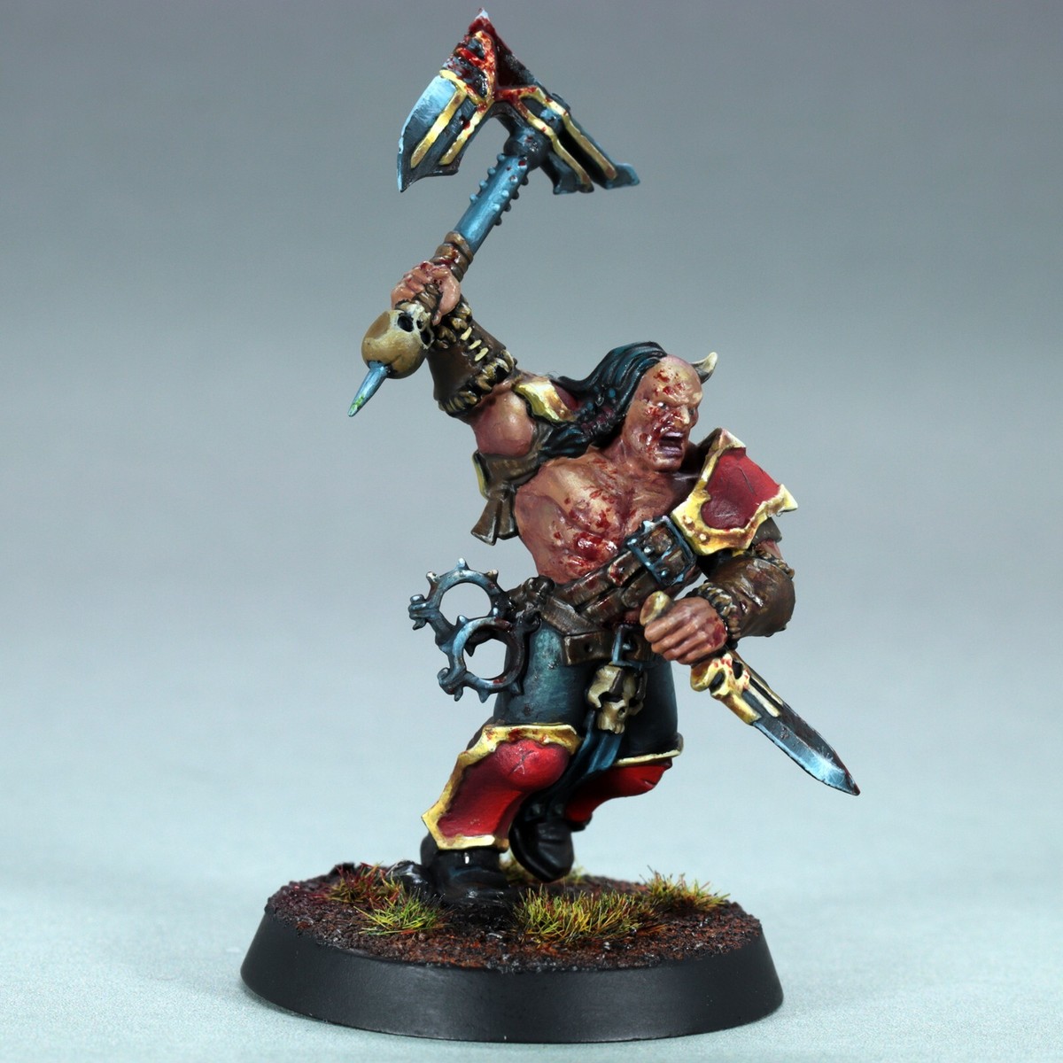 painted bloodreaver miniature khorne chaos warrior axe dnd