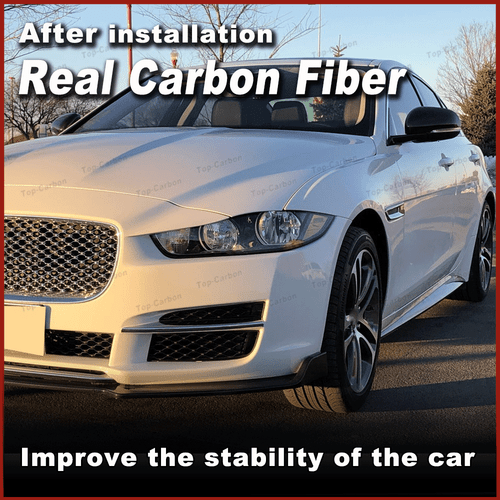 Fit For Jaguar XE Sedan 2015-2017 REAL CARBON Side Skirts Extension Lip Spoiler - Picture 2 of 12