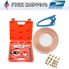 25FT 3/16 Copper Pipe Flaring Tool & Tube Bender Brake Line Pipe Repair Kit A+