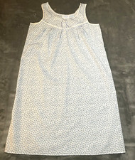Vintage Ashley Taylor Intimates Nightgown Cotton Blend White and Blue Floral Med
