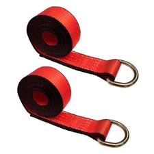 2 Pack 2" x 10' Lasso Strap w/ D Ring Auto Tie Down for Tow Truck Wheel Lift