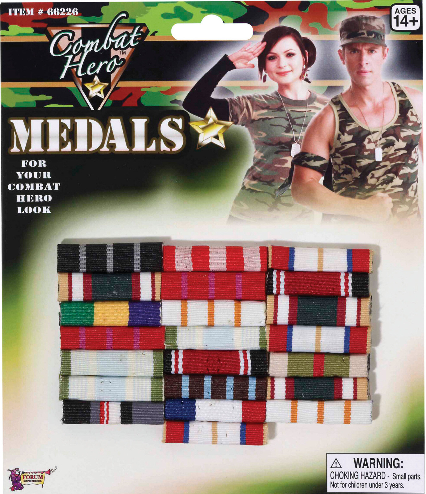 Military Ribbons Bars Medals Army Soldier Fancy Dress Costume Outfit Accessory