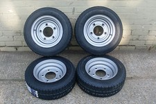 4 OFF 195 60 R12 TRAILER WHEEL & TYRES 5 STUD  6.5" PCD - NEW ITEMS