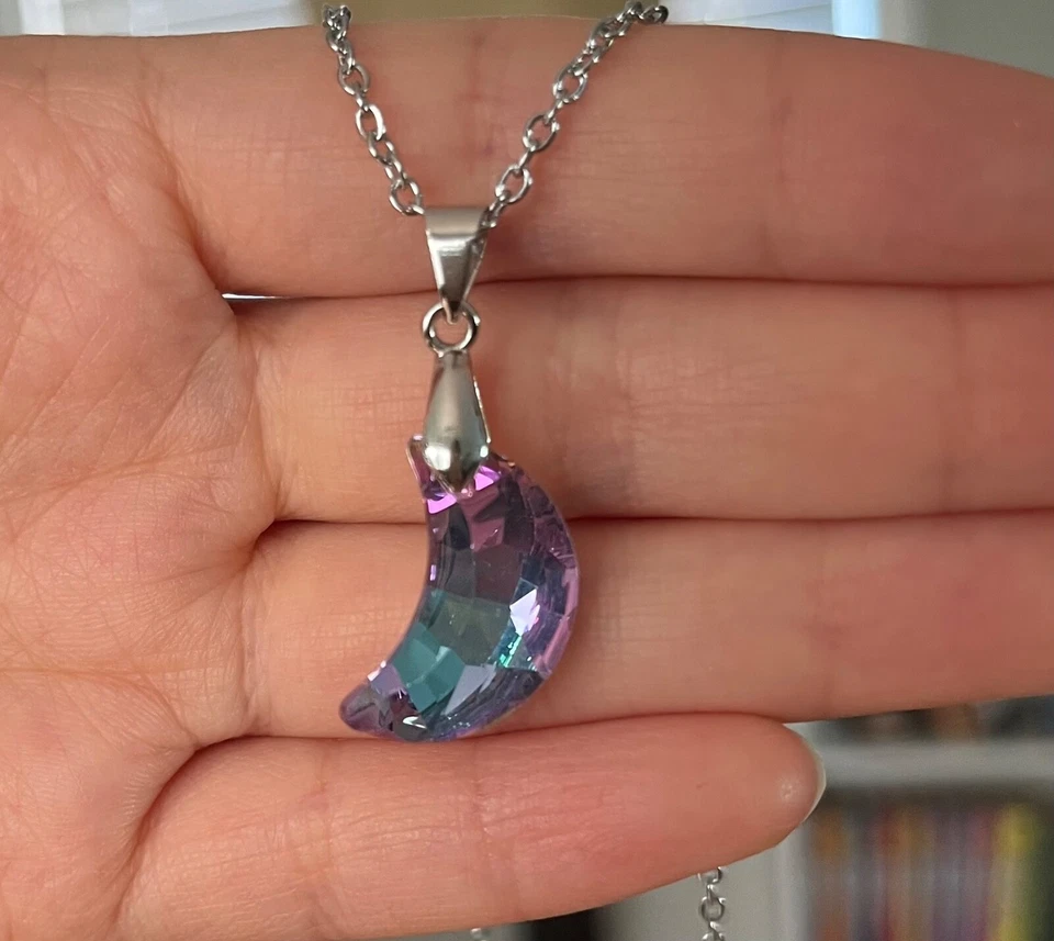 Collar Mujer Hecho Con Cristal Swarovski Luna In Vitrail Medio Púrpura Foto 4 de 4