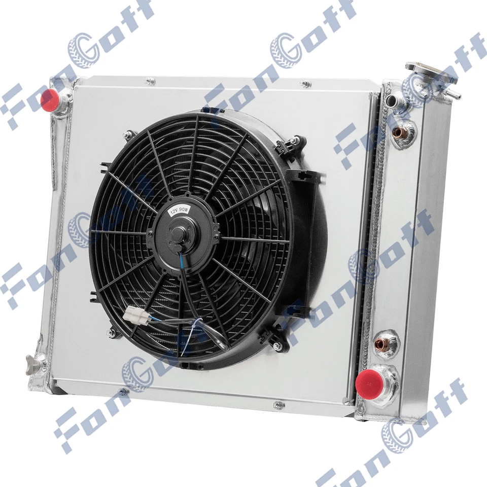3 Row Radiator Shroud Fan For 1985-93 Chevy C10 C20,G10/ GMC C1500 C2500 4.3L V6 - Image 2 of 4