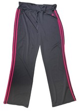 Adidas Women's Large Pink Stripe Athletic Climalite Pants EUC