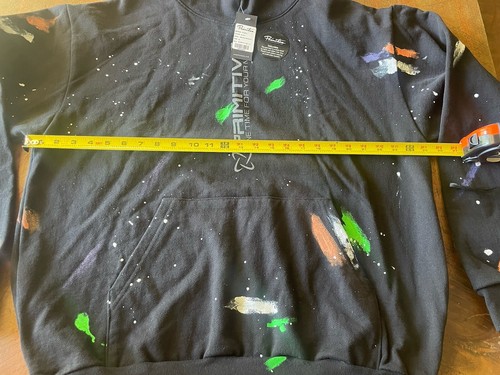 Primitive Skate Destroyer Hoodie Mens XL Custom Paint Splatter 3M Reflective Ink - Picture 12 of 13