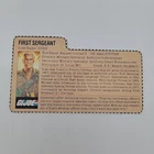 Gi Joe File Card for DUKE First Sergeant Action Figure 1980s vtg Soldier