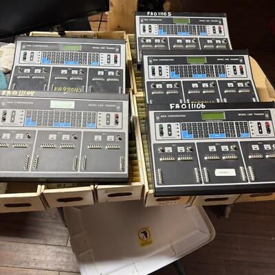 5 pc lot NIDA Corporation Model 130E Trainer Console, 10 bins of cards, see list