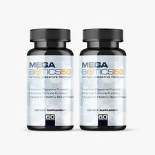 MegaBiotics - Probiotics 10 Unique strains 60 Billion CFU 100 Natural-2 Bottles