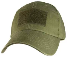 NEW 2" x 3" Hook & Loop Patch Holder Baseball cap hat. OD Green. 6418.