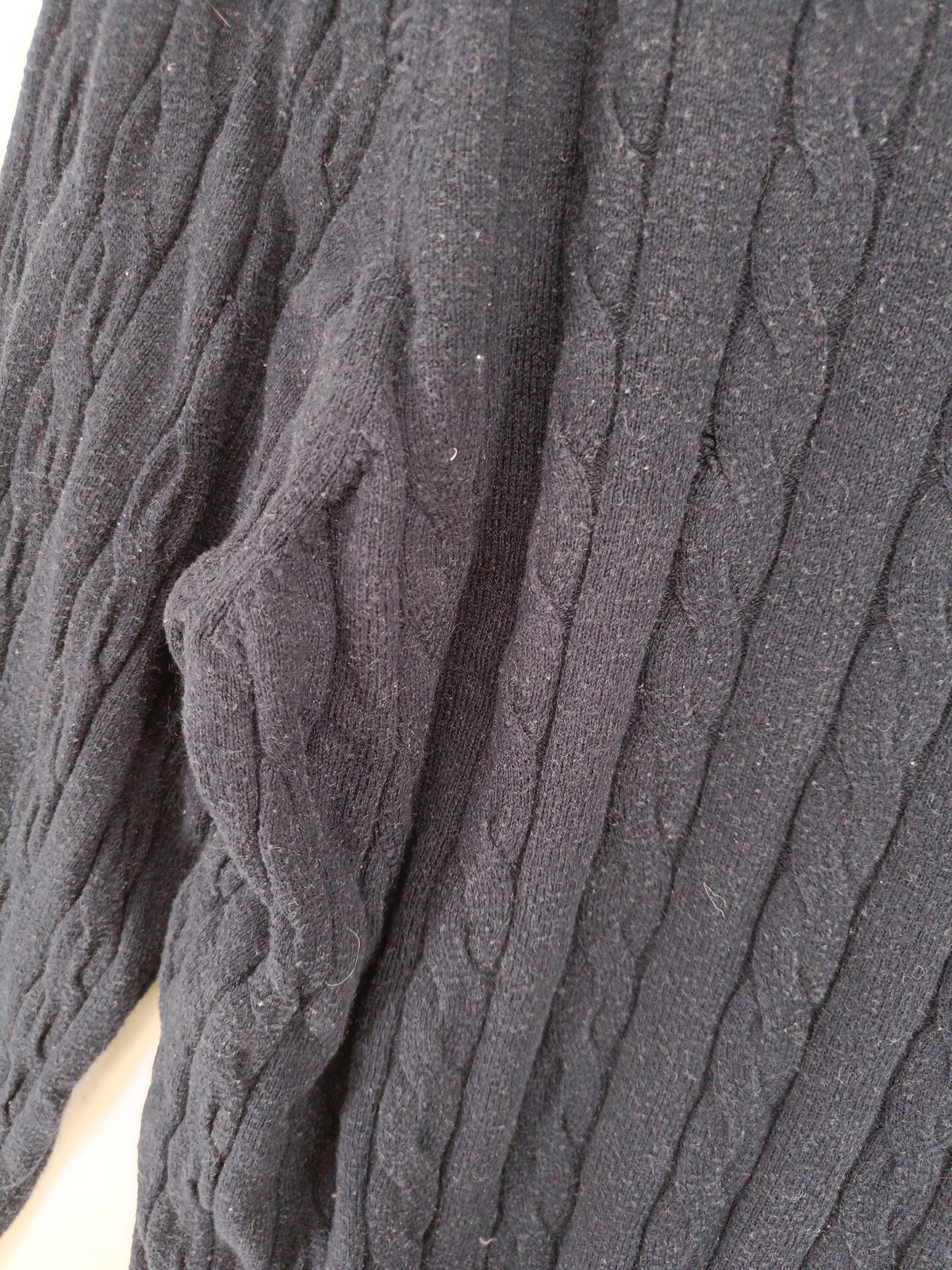 John Lewis Men's Jumper L Blue Cotton with Cashmere Crew Neck Pullover