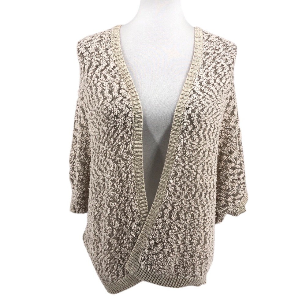Women's Cream Anthropologie Staring at Stars Open Front Knit