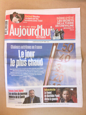 HEUTE ZEITUNG IN FRANKREICH 7544 / DÜRRE 2022 / DER HEISSESTE TAG