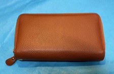 Women's Faux Leather Tan double Zip-Around Wallet/Wristlet New without tags