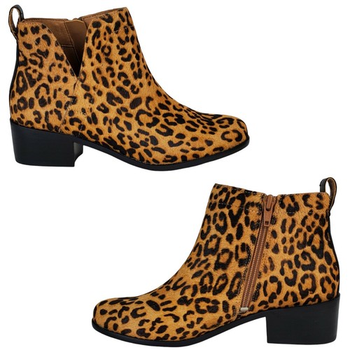 Vionic clara leopard calf hair v cut 