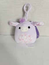 Squishmallow Easter 3.5 Clip On Hanger Delzi Purple Floral Donkey 2023 New Tag