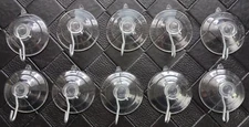 10 Pk Large Clear Suction Cups 1-3/4″ Metal Hooks Stained Glass Hangers