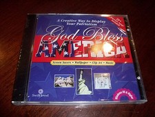 God Bless America Screen Savers Wallpaper Clip Art Music CD ROM WIN 95 NEW