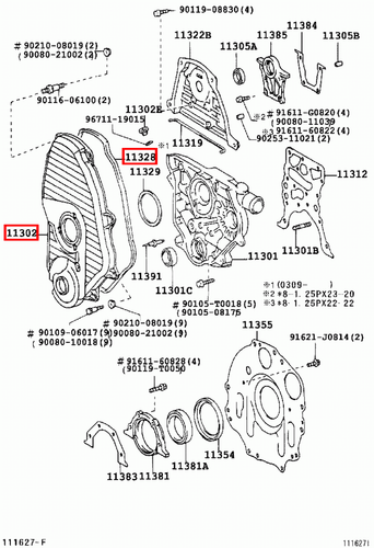 Genuine Toyota Hilux LN167 5L 3.0 Diesel Timing Belt Cover w Gasket - Picture 12 of 13