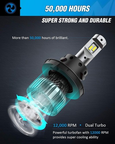 Nilight H13 LED Headlight Bulbs H13/9008 Hi/Lo Beam LED Headlight Bulb 6500k - 第 5/6 張圖片