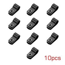 10 x 5/16" R-Type Cable Wire Clamp Nylon Mounting Clips with Screws Black
