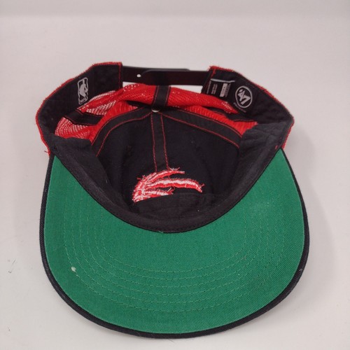 Toronto Raptors Snapback Mesh Back Hat Black Red NBA Embroidered Logo '47 Brand - Picture 7 of 11