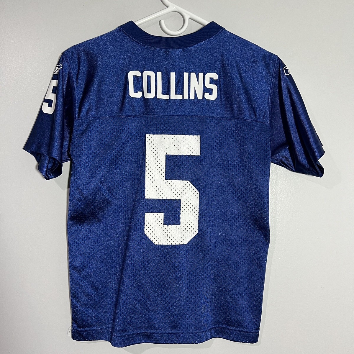 Reebok NFL New York NY Giants Kerry Collins Blue Football Jersey