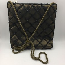 Vintage Mark Handbags  Accessories Green Silk Beaded Purse Prom Evening Bag
